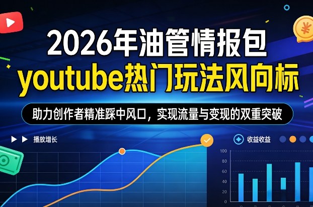 2026年油管情报包，youtube热门玩法风向标，助力创作者精准踩中风口，实现流量与变现的双重突破(更新)-校睿铺
