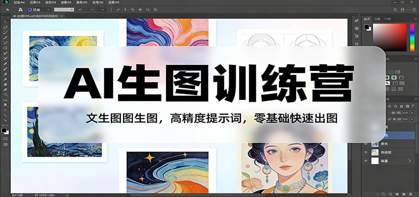 AI生图训练营：文生图图生图，高精度提示词，零基础快速出图-校睿铺