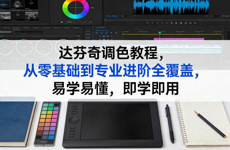 达芬奇调色教程，从零基础到专业进阶全覆盖，易学易懂，即学即用-校睿铺