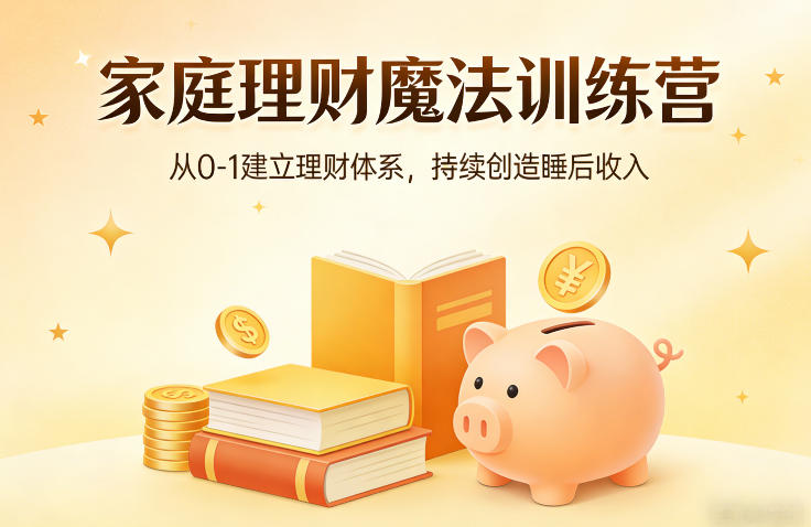 家庭理财魔法训练营，从0-1建立理财体系，持续创造睡后收入-校睿铺
