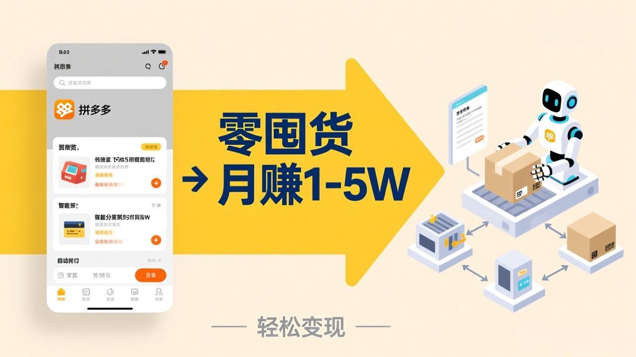 不用囤货不用跑单！拼多多虚拟玩法，机器人管理发货和客服，帮你月赚 1-5W-校睿铺