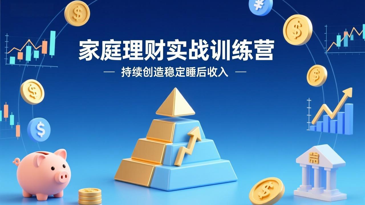 家庭理财实战训练营：从0到1建体系，三阶进阶层层递进，助你持续创造稳定睡后收入-校睿铺