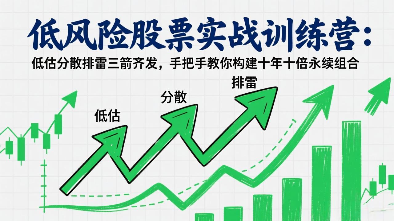 低风险股票实战训练营：低估分散排雷三箭齐发，手把手教你构建十年十倍永续组合-校睿铺