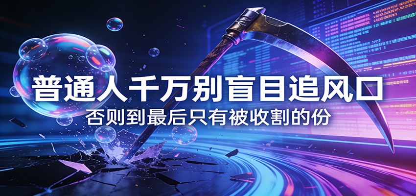 付费文章《通人千万别盲目追风口》否则到最后只有被收割的份-校睿铺