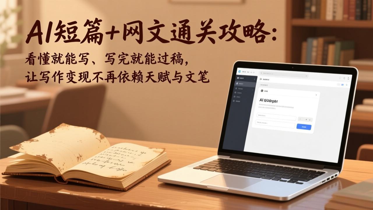 AI短篇+网文通关攻略：看懂就能写、写完就能过稿，让写作变现不再依赖天赋与文笔-校睿铺