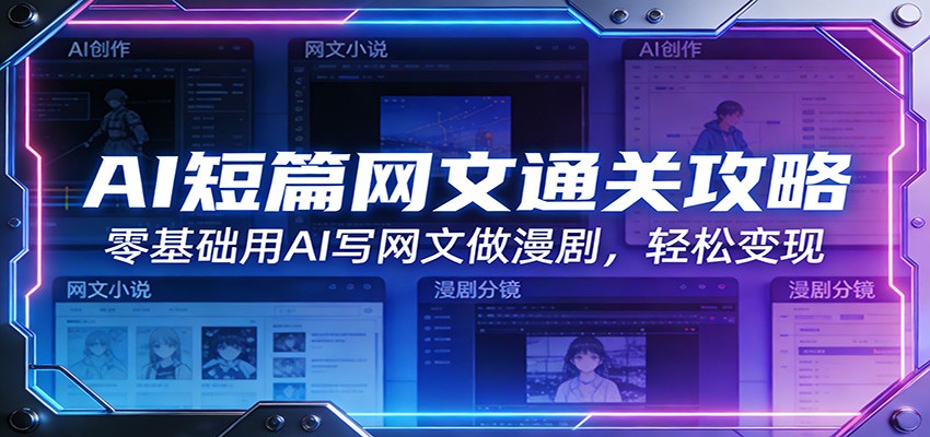 AI短篇网文通关攻略：零基础用AI写网文做漫剧，轻松变现-校睿铺