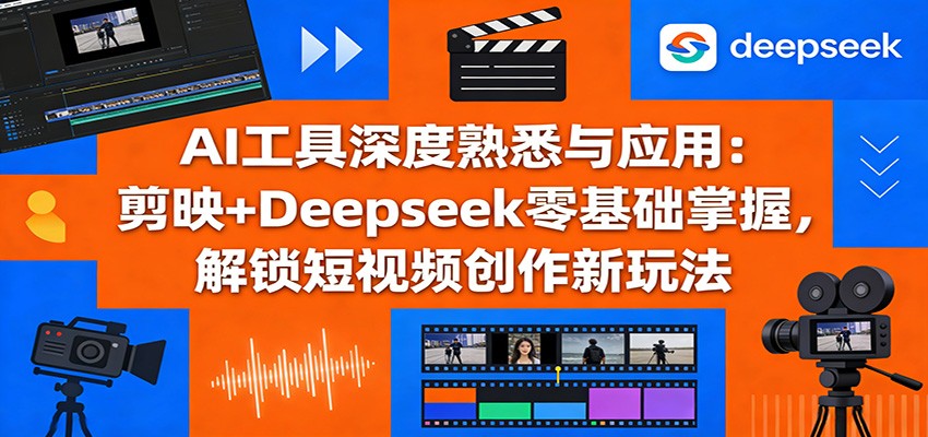 AI工具深度熟悉与应用：剪映+Deepseek零基础掌握，解锁短视频创作新玩法-校睿铺
