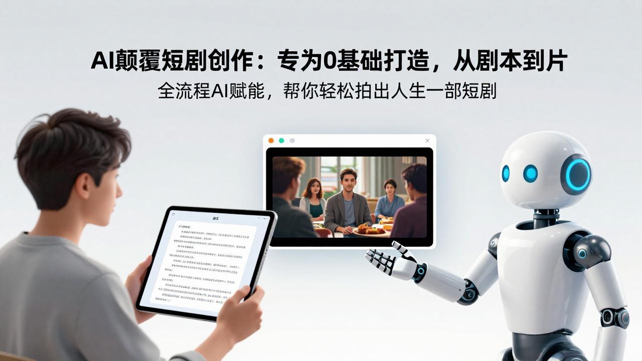 AI颠覆短剧创作：专为0基础打造，从剧本到成片全流程AI赋能，帮你轻松拍出人生第一部短剧-校睿铺