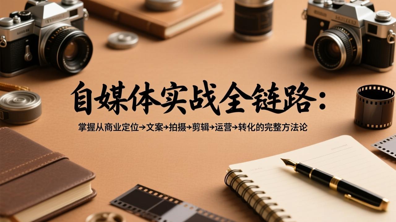 自媒体实战全链路：掌握从商业定位→文案→拍摄→剪辑→运营→转化的完整方法论-校睿铺