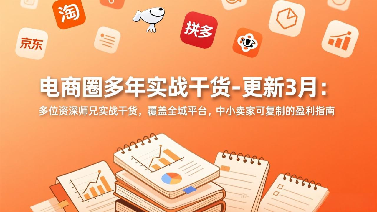 电商圈多年实战干货-更新3月：多位资深师兄实战干货，覆盖全域平台，中小卖家可复制的盈利指南-校睿铺