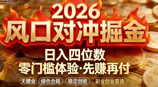 2026美金对冲套利，无赠金对冲策略保驾护航，低门槛易上手实操。单人单日收益2000+-校睿铺