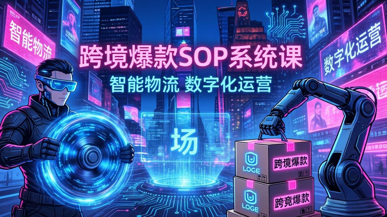 跨境爆款SOP系统课，“内容飞轮+精准投放+AI自动化”为核心，拆解“人×货×场”黄金公式-校睿铺