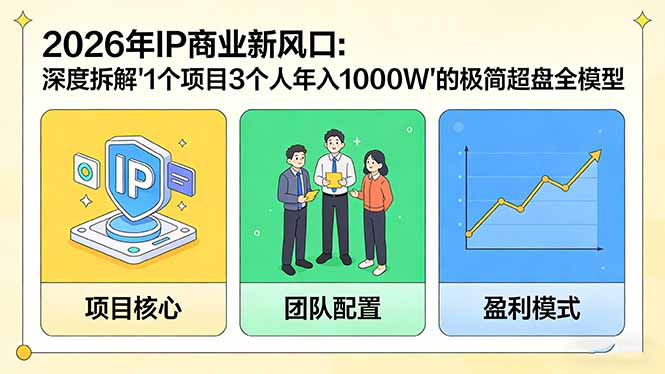 2026年IP商业新风口：深度拆解“1个项目3个人年入1000W”的极简超盘全模型-校睿铺