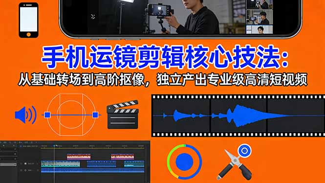 手机运镜 剪辑核心技法：从基础转场到高阶抠像，独立产出专业级高清短视频-校睿铺