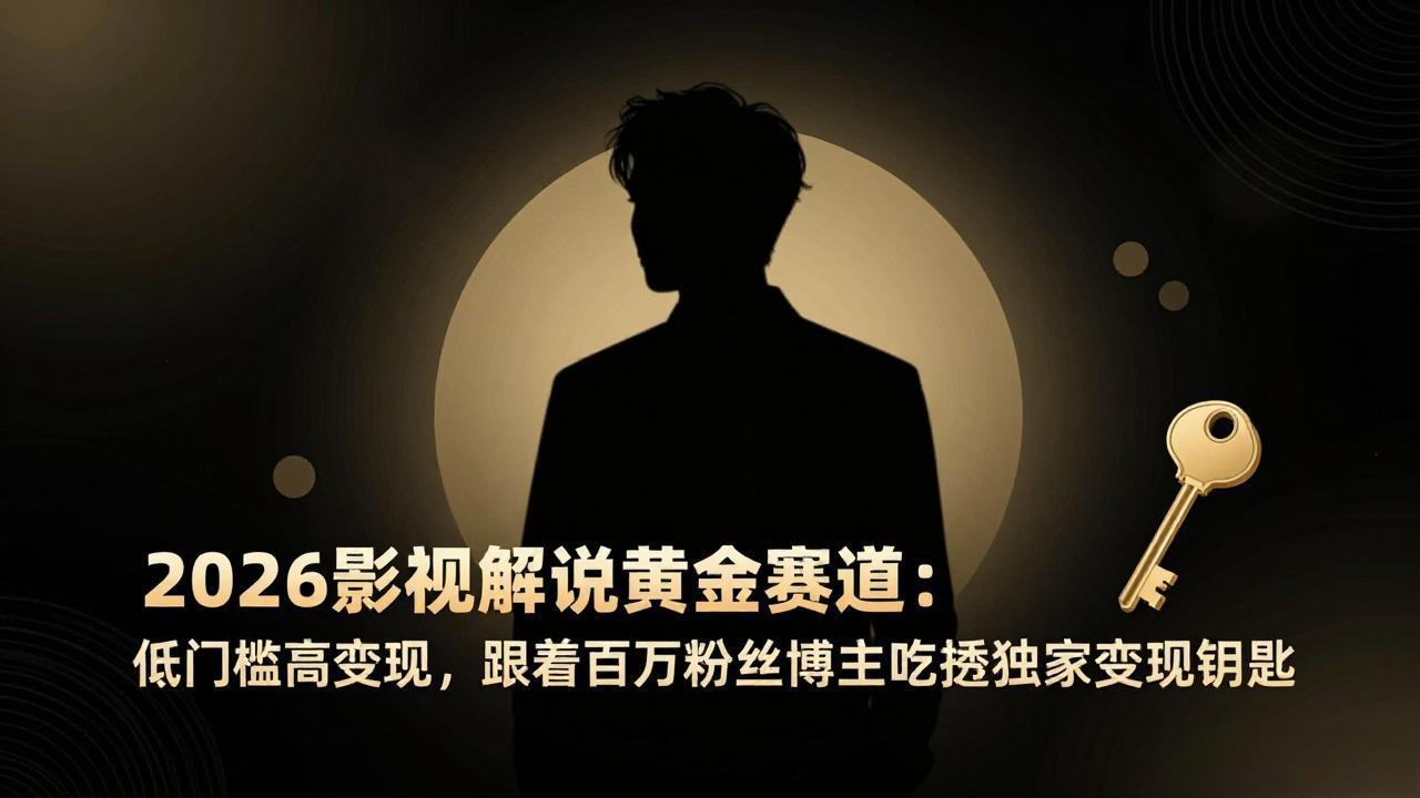 2026影视解说黄金赛道：低门槛高变现，跟着百万粉丝博主吃透独家变现钥匙-校睿铺