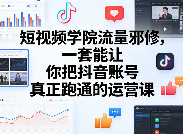 短视频学院流量邪修，一套能让你把抖音账号真正跑通的运营课-校睿铺