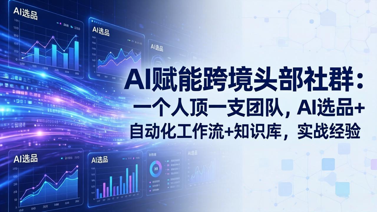 AI赋能跨境头部社群：一个人顶一支团队，AI选品+自动化工作流+知识库，实战经验-更新3月-校睿铺
