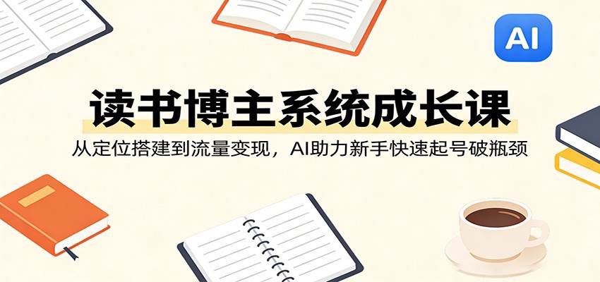 读书博主系统成长课：从定位搭建到流量变现，AI助力新手快速起号破瓶颈-校睿铺