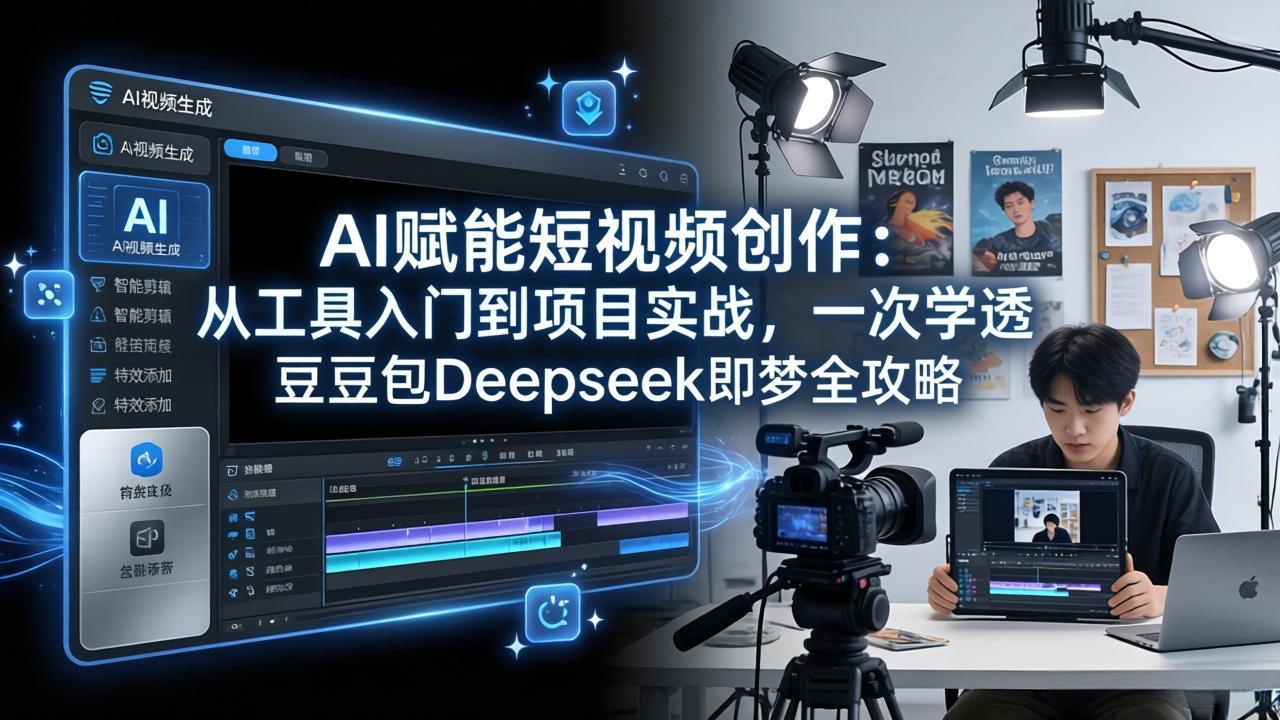 AI赋能短视频创作：从工具入门到项目实战，一次学透豆包Deepseek即梦全攻略-校睿铺
