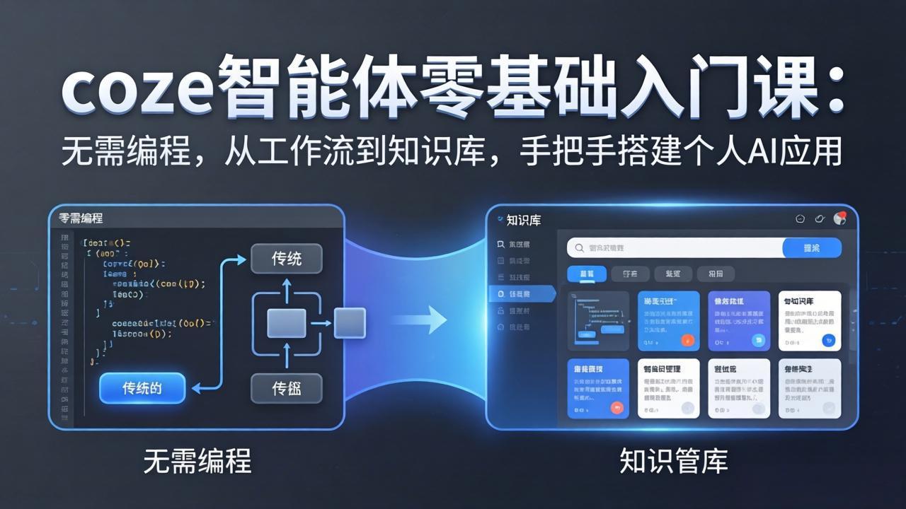 coze智能体零基础入门课：无需编程，从工作流到知识库，手把手搭建个人AI应用-校睿铺