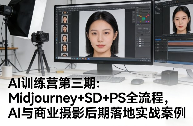 AI训练营第三期：Midjourney+SD+PS全流程，AI与商业摄影后期落地实战案例-校睿铺