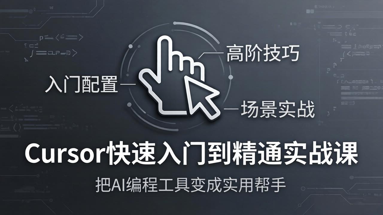 Cursor快速入门到精通实战课：入门配置+高阶技巧+场景实战，把AI编程工具变成实用帮手-校睿铺