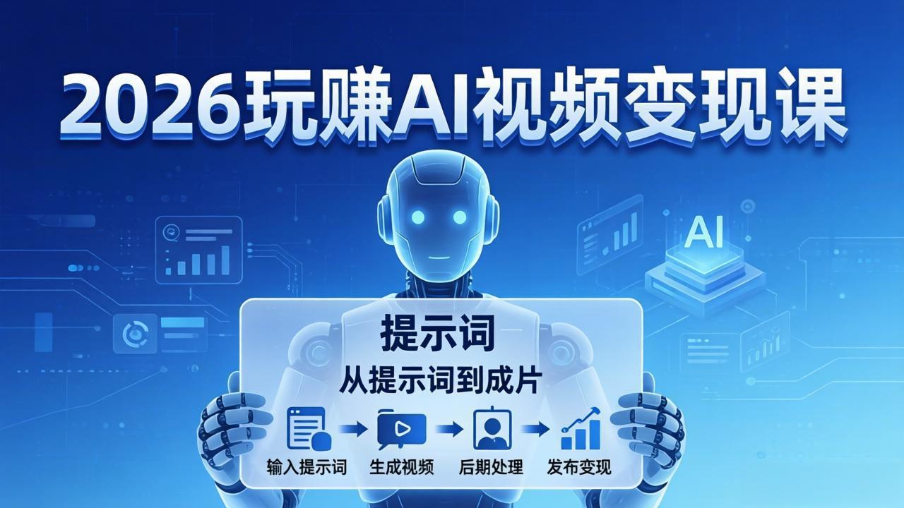 2026玩赚AI视频变现课：掌握 AI 视频全流程技能，从提示词到成片高效产出-校睿铺
