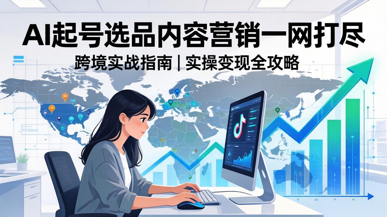 2026 TikTok 跨境AI实操：从零基础到变现全流程，AI起号选品内容营销一网打尽-校睿铺