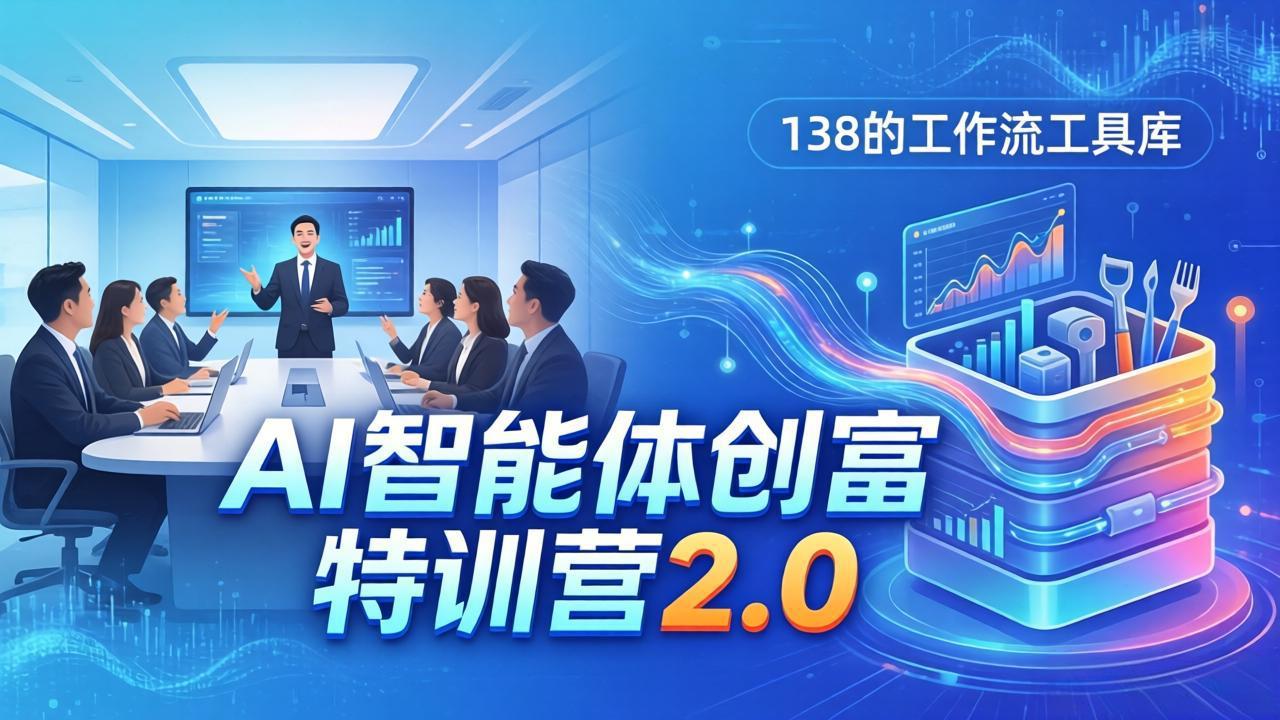 AI智能体创富训练营2.0：3天闭门直播+视频课+工具库，从0到1搭建智能体附138个工作流-校睿铺