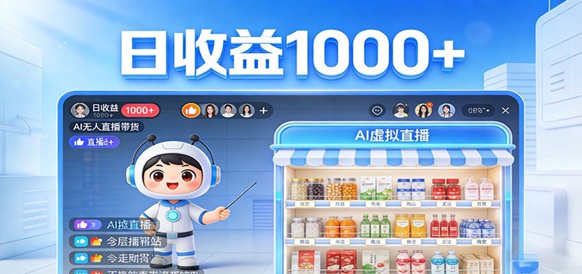 不用露脸不用说话，24小时自动卖货赚钱，全天自动直播，收益看得见-校睿铺