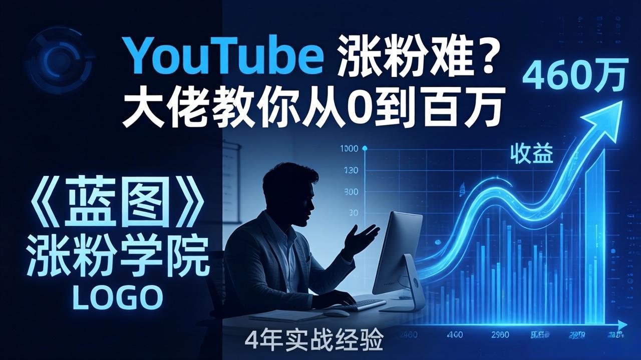 YouTube 涨粉难？《蓝图涨粉学院》：4 年赚 460 万的大佬教策略，从0到百万有路径！-校睿铺