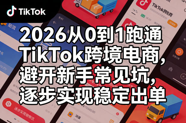 2026从0到1跑通TikTok跨境电商，避开新手常见坑，逐步实现稳定出单-校睿铺