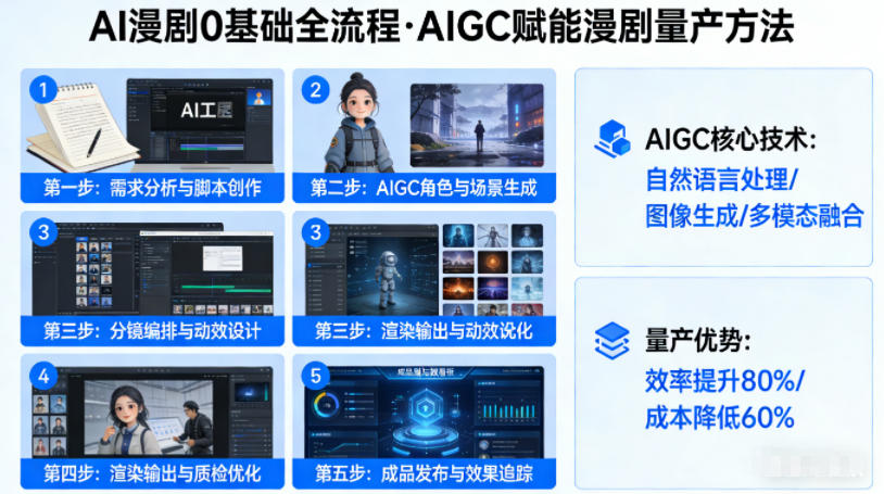 AI漫剧0基础全流程，快速掌握AIGC赋能的漫剧量产方法-校睿铺