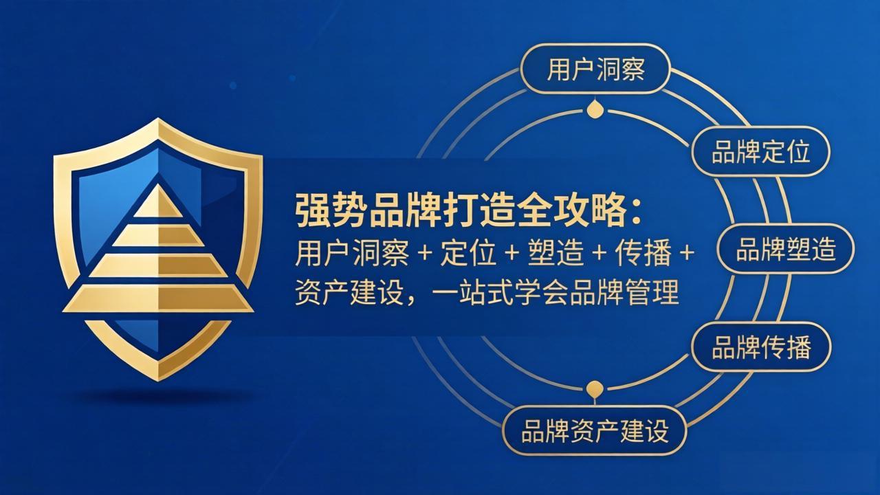 强势品牌打造全攻略：用户洞察 + 定位 + 塑造 + 传播 + 资产建设，一站式学会品牌管理-校睿铺