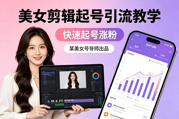 某美女号导师出品：美女剪辑起号引流教学，快速起号涨粉-校睿铺