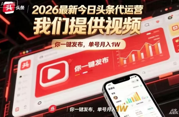 今日头条躺賺模式，你9我1，操作简单，一键发布，单机日入数百，长期合作【揭秘】-校睿铺