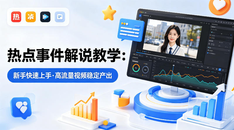 某大V的热点事件解说教学，新手也能快速上手，稳定产出高流量解说视频-校睿铺