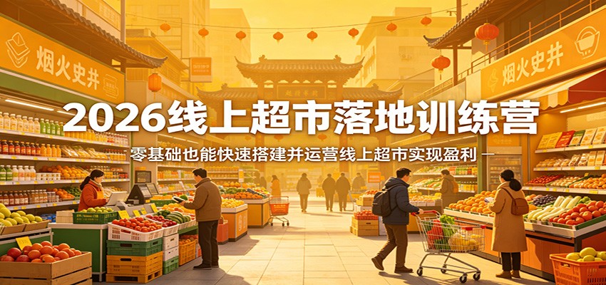 2026线上超市落地训练营，零基础也能快速搭建并运营线上超市实现盈利-校睿铺