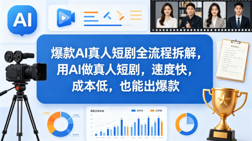 爆款AI真人短剧全流程拆解，用AI做真人短剧，速度快，成本低，也能出爆款-校睿铺
