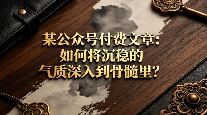 某公众号付费文章：如何将沉稳的气质深入到骨髓里？-校睿铺
