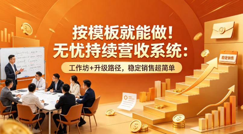 按模板就能做！无忧持续营收系统：工作坊+升级路径，稳定销售超简单【原创双语字幕】-校睿铺