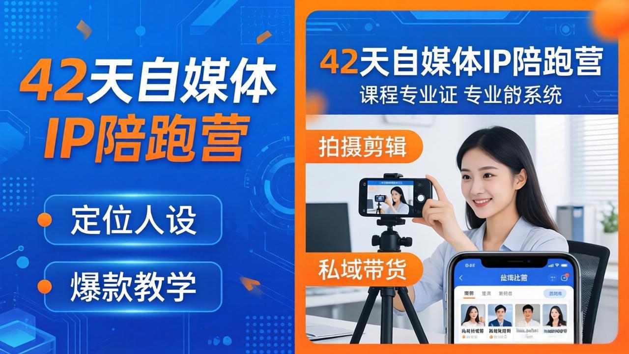 42天自媒体IP陪跑营-26年4月19更新：定位人设爆款全教学，拍摄剪辑私域带货一站式落地-校睿铺