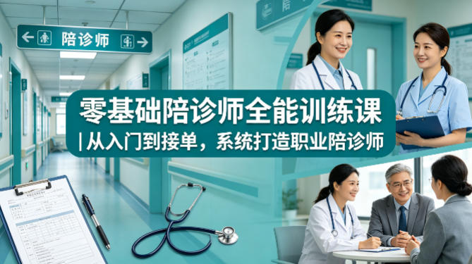 零基础陪诊师全能训练课｜从入门到接单，系统打造职业陪诊师-校睿铺