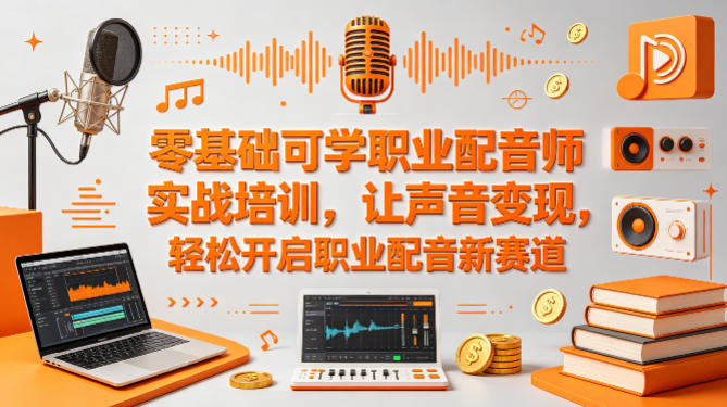 零基础可学职业配音师实战培训，让声音变现，轻松开启职业配音新赛道-校睿铺