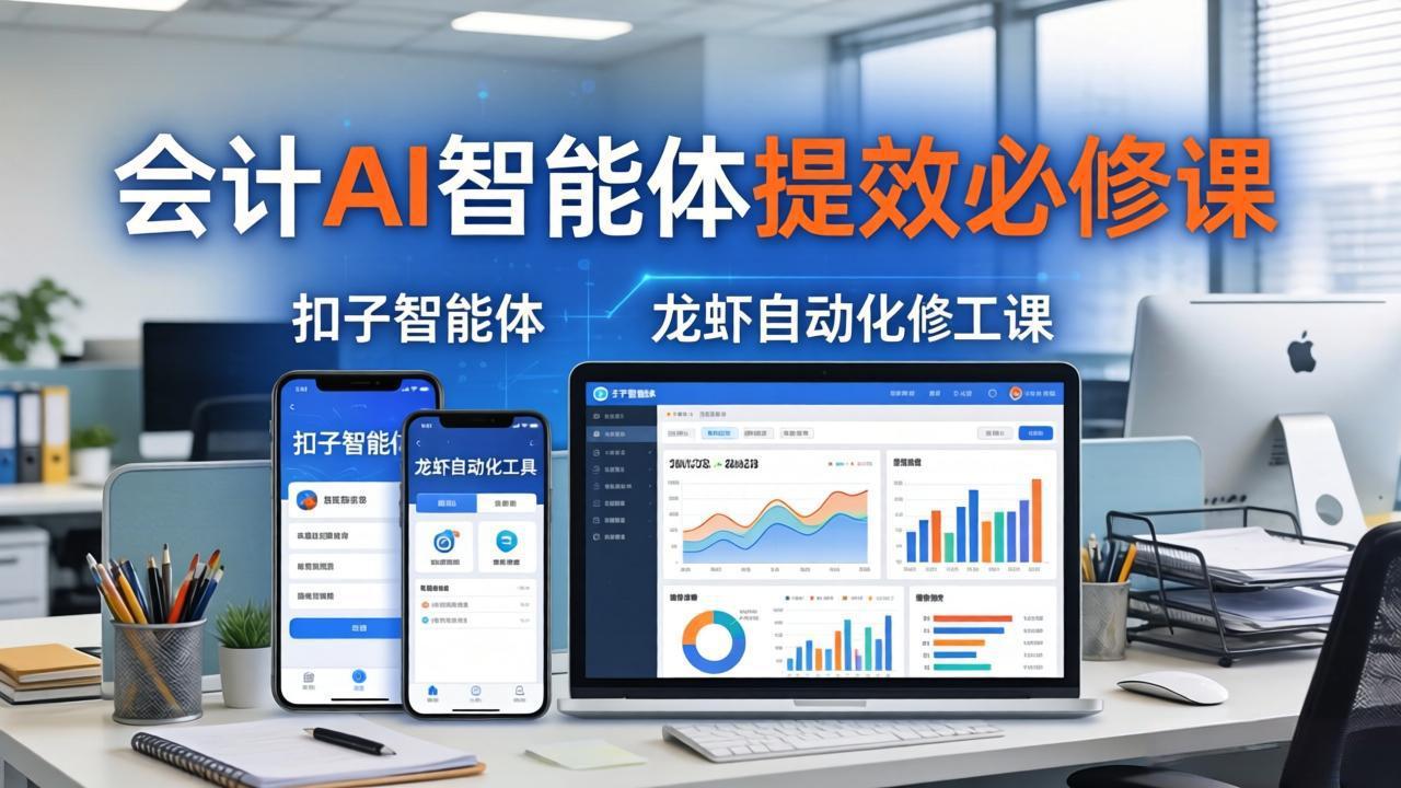 财务会计AI智能体提效必修课：扣子智能体+龙虾自动化+报表分析，一站式提升财务工作效率-校睿铺
