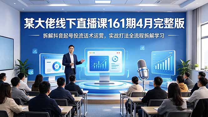 某大佬线下直播课161期4月完整版，拆解抖音起号投流话术运营，实战打法全流程拆解学习-校睿铺