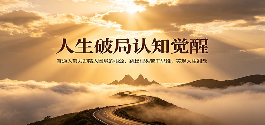 人生破局认知觉醒，普通人努力却陷入困境的根源，跳出埋头苦干思维，实现人生翻盘-校睿铺