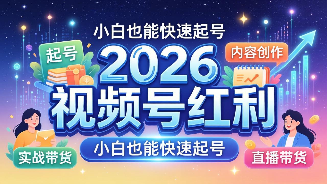 2026视频号红利实战营，大佬亲授起号、内容、直播、IP、投流、私域、矩阵全套落地打法-校睿铺