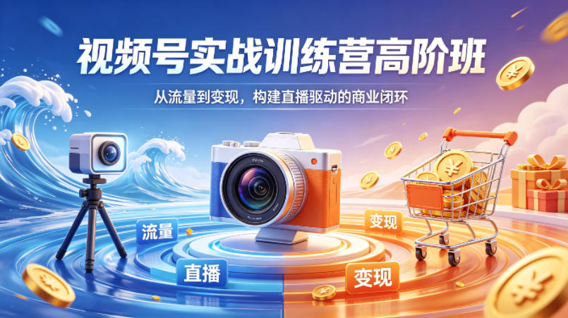 视频号实战训练营高阶班，从流量到变现，构建直播驱动的商业闭环(26年4月)-校睿铺