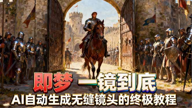 即梦AI一镜到底终极教程，智能补帧+运镜技巧，AI自动生成无缝丝滑长镜头高效出片-校睿铺